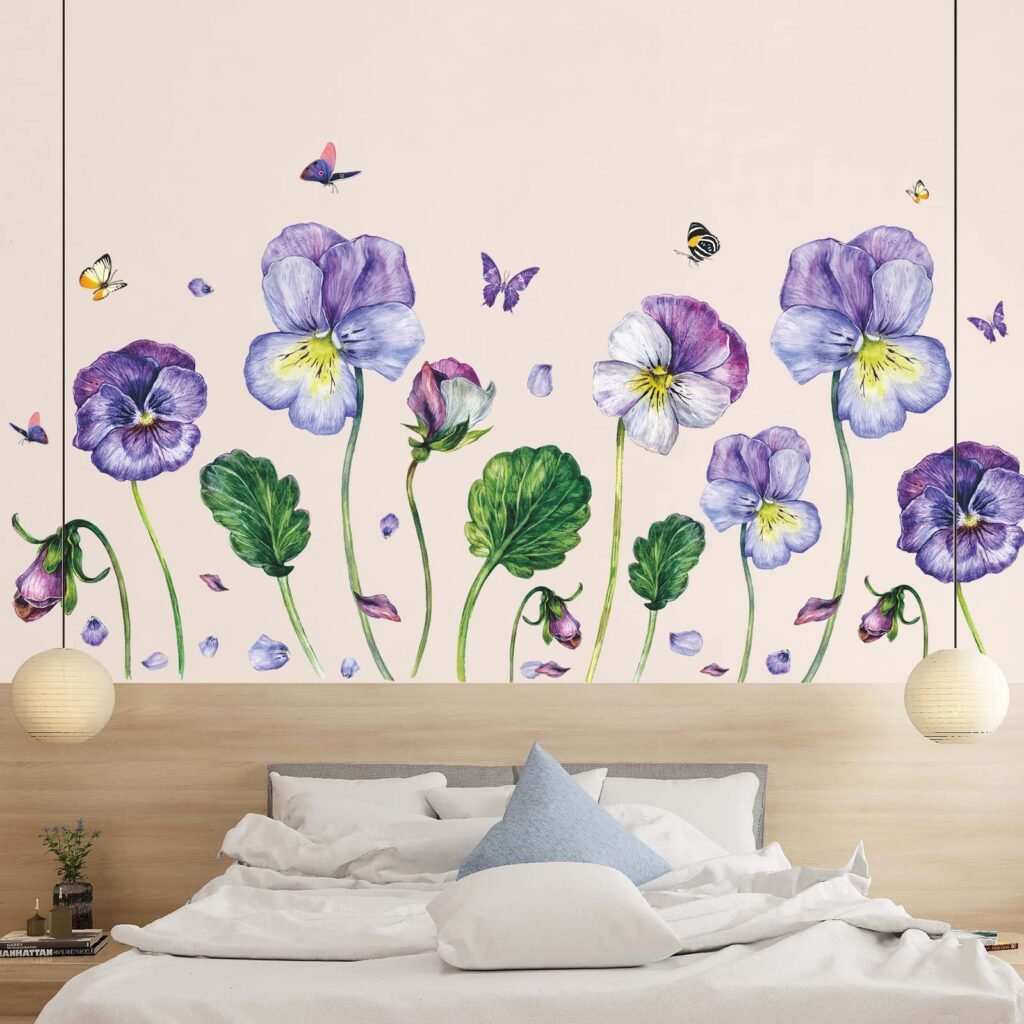 cat dinding motif bunga