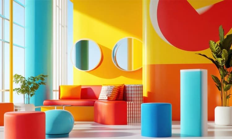 Colorful Appliances & Furnitur Statement Sebagai Aksen Interior Modern