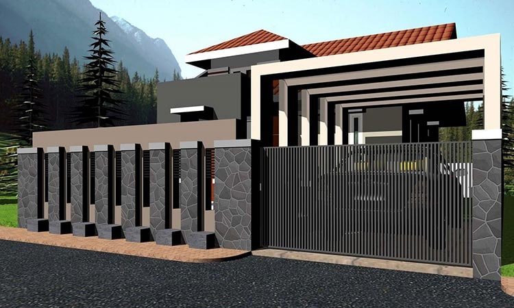 Desain Pagar Rumah Mewah Elegan