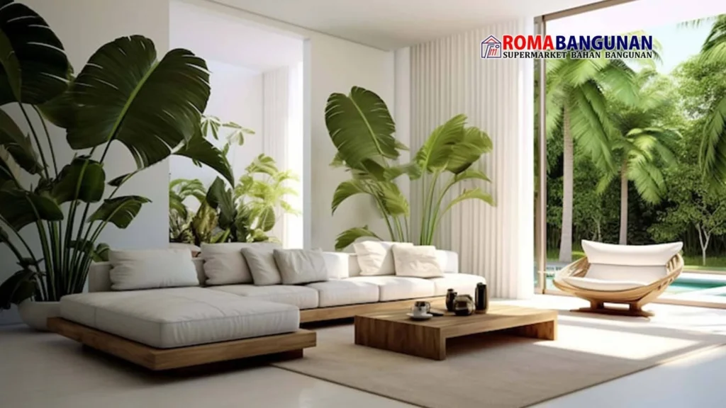 Interior Rumah Adem Tanpa AC dengan Konsep Tropis Modern