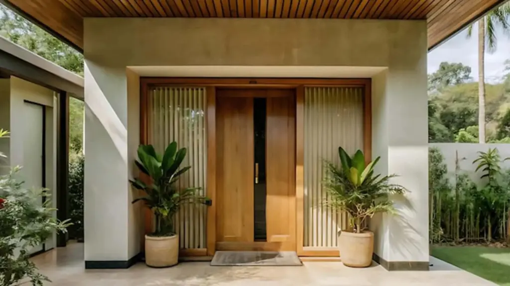 Tren Pintu Utama Rumah Modern 2026 Kayu Solid Aluminium dan Pivot Door sebagai Focal Point Fasad