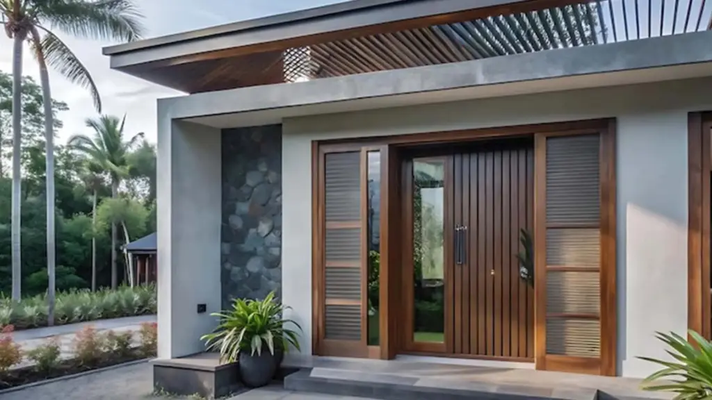 Tren Pintu Utama Rumah Modern 2026 Kayu Solid Aluminium dan Pivot Door sebagai Focal Point Fasad
