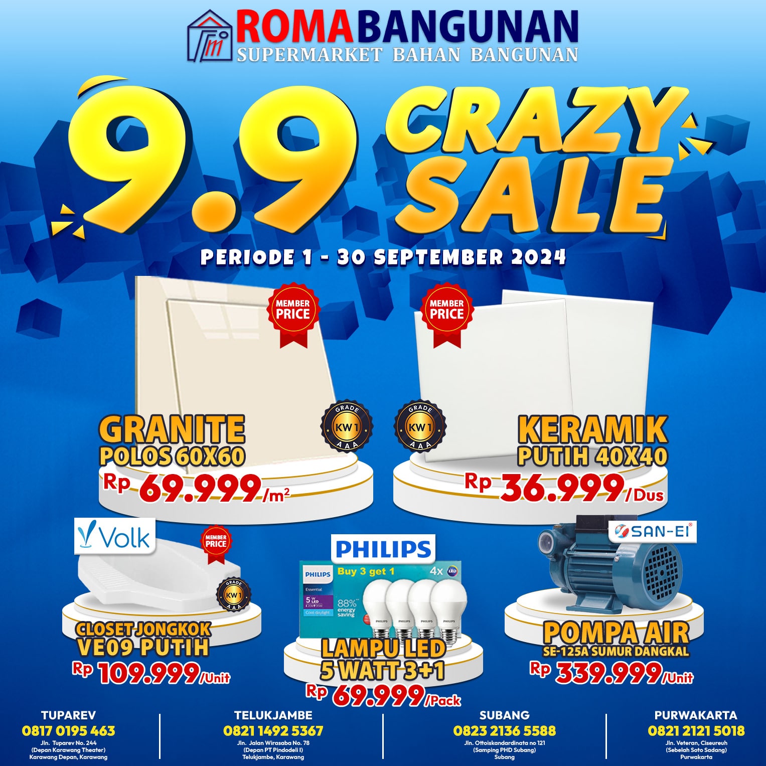 9.9 CRAZY SALE – SEPTEMBER 2024!