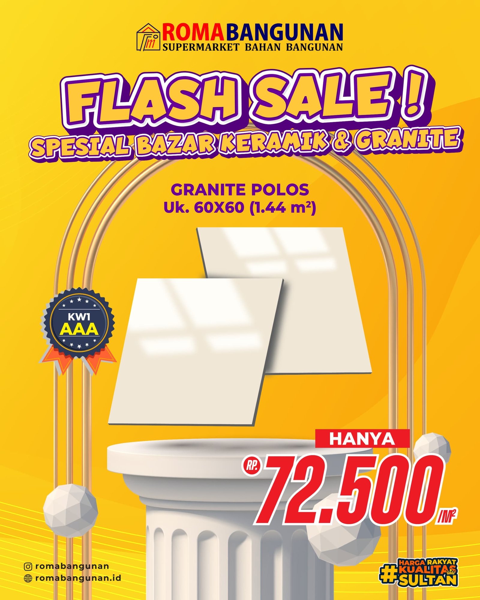 FLASH SALE SPESIAL ROMA BANGUNAN!