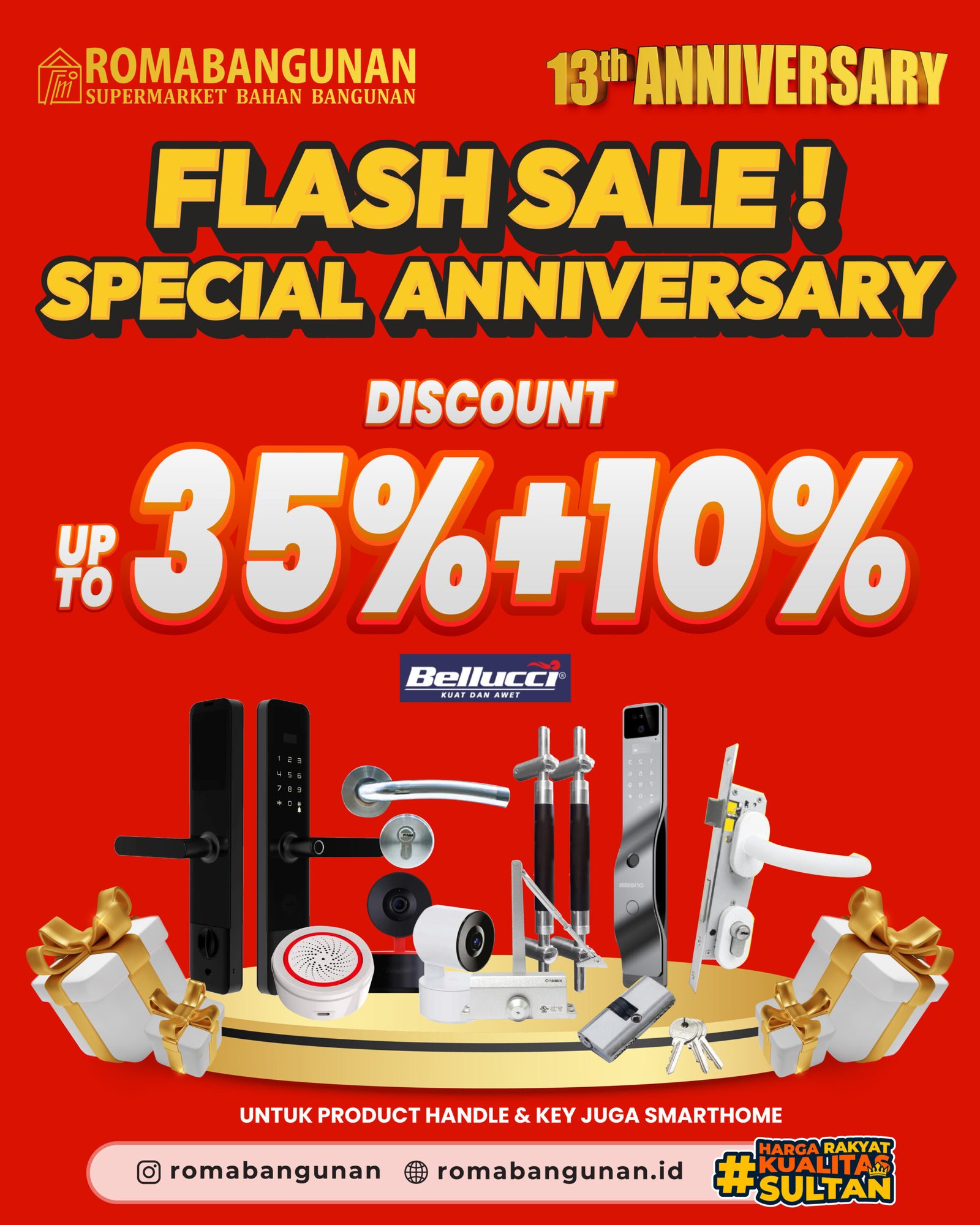  ROMA BANGUNAN 13th ANNIVERSARY! FLASH SALE SPESIAL ULANG TAHUN!