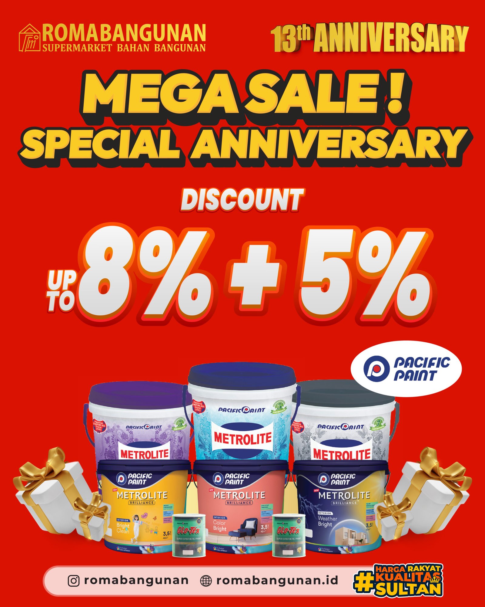 MEGA SALE SPESIAL ANNIVERSARY ROMA BANGUNAN