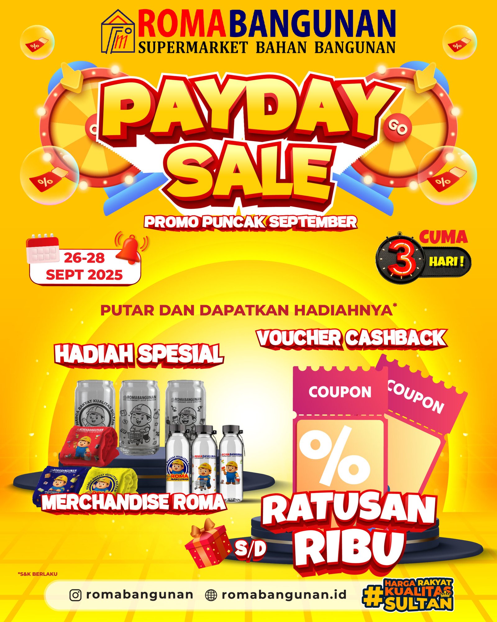 PAYDAY SALE ROMA BANGUNAN!