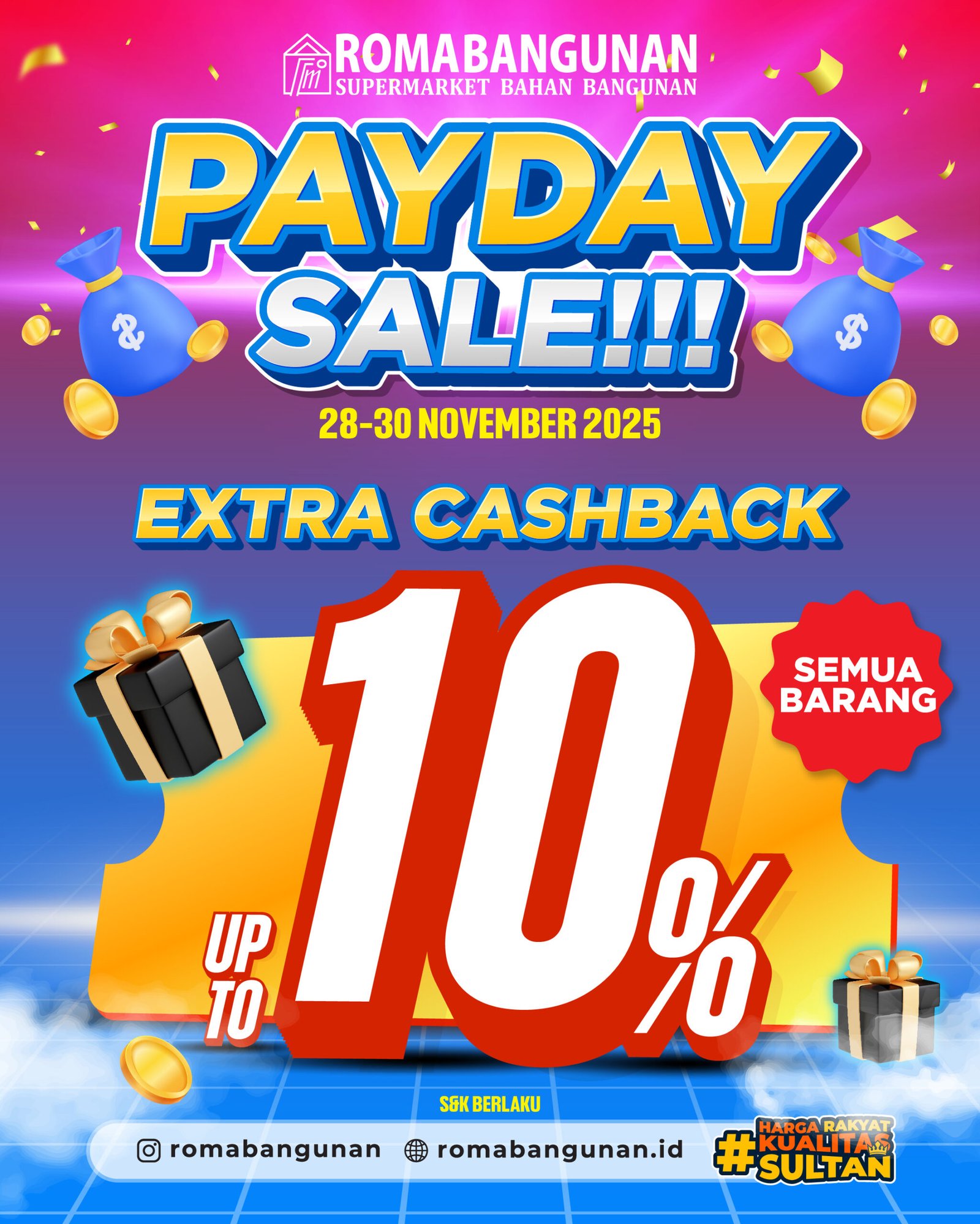PAYDAY SALE ROMA BANGUNAN!