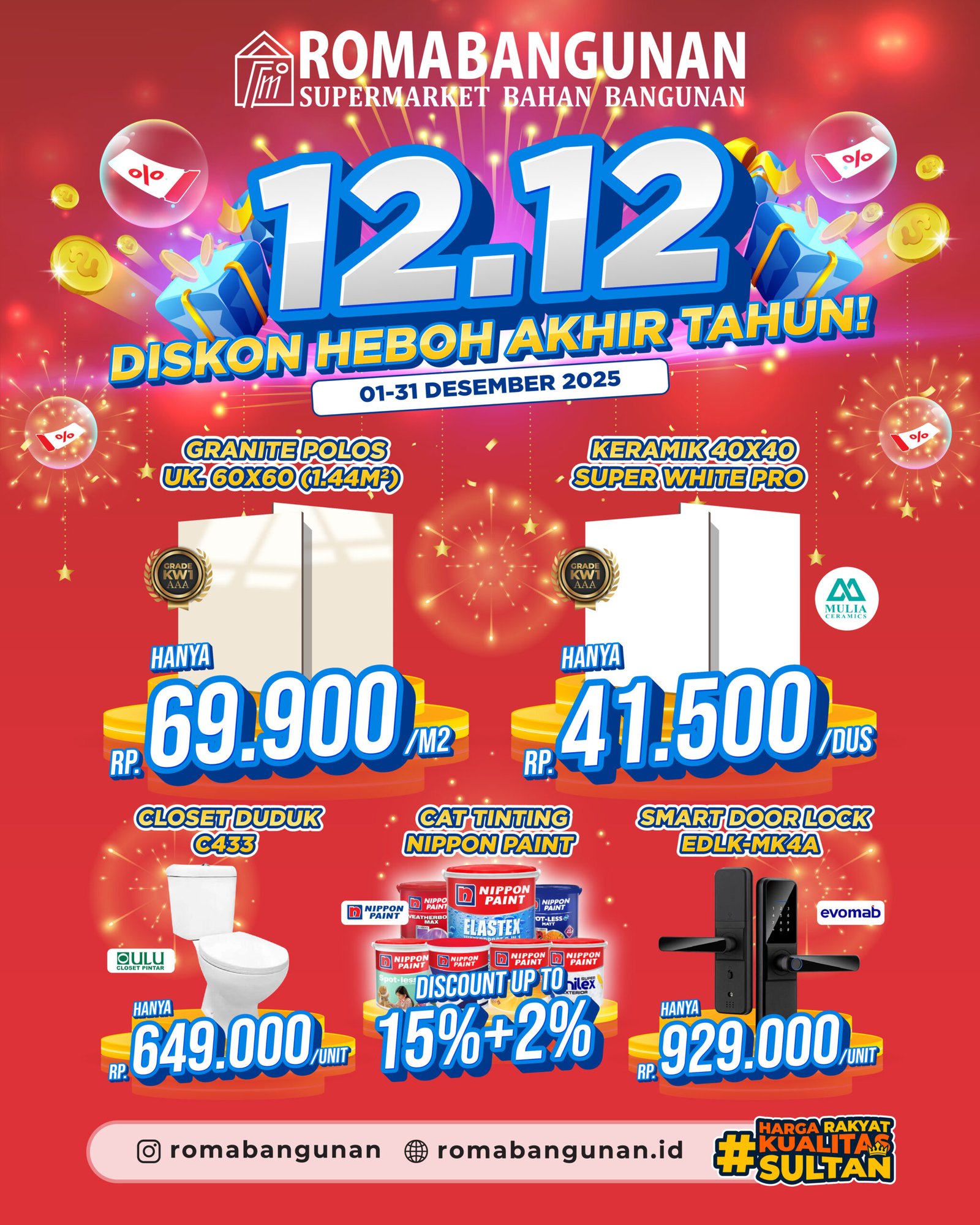 ROMA BANGUNAN 12.12 — DISKON HEBOH AKHIR TAHUN!
